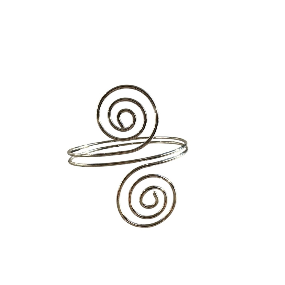 Boho Silver Twisted  Metal Drsign Upper Arm Bracelet